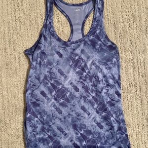 Blue athletic racer back tank top